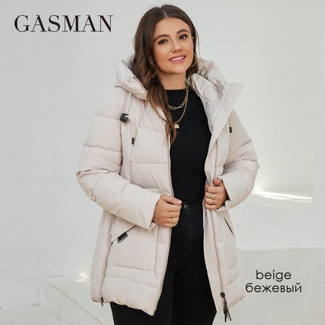 Gasman Новая модная женская пуховая куртка больших размеров, короткие повседневные парки с капюшоном и большими карманами, женское многоцветное пальто, верхняя одежда GM-82172
