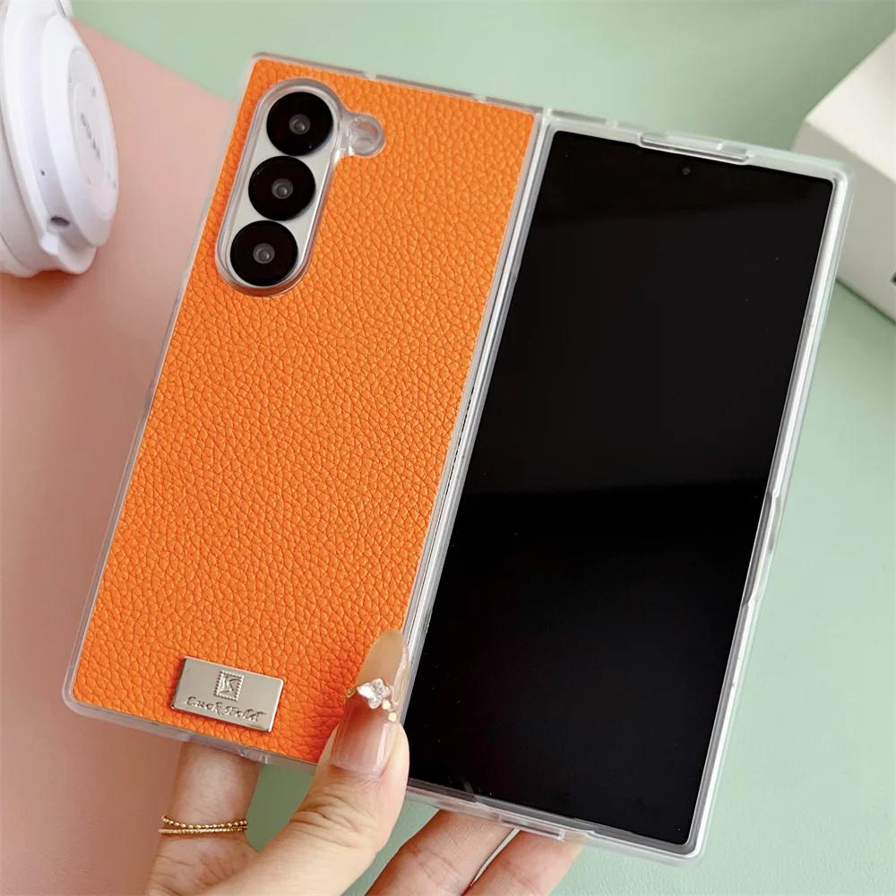 Прозрачный чехол-бампер для Samsung Galaxy Z Fold 6 5 4 3 Fold6 Fold5 Fold4 Fold3, защитная крышка из ПУ-кожи, жесткий корпус