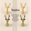Single Hole Solid Deer Head Drawer Handle Retro Wardrobe Door Handle with Screws  Wardrobe