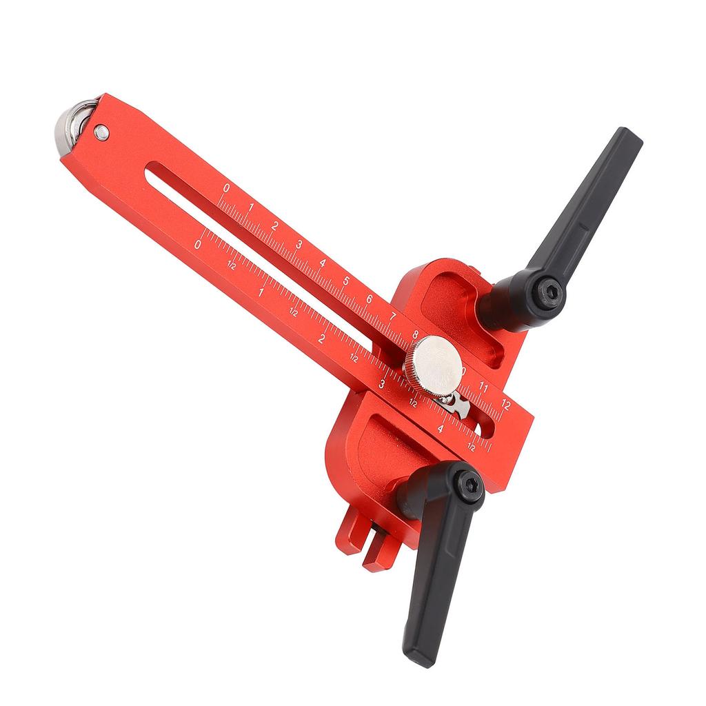 Table Saw Jig with Roller Dual Scale Woodworking Thin Ripping Locator Fits for 3Celsius4x3Celsius8 3Celsius8x1Celsius4 Inch T Slot