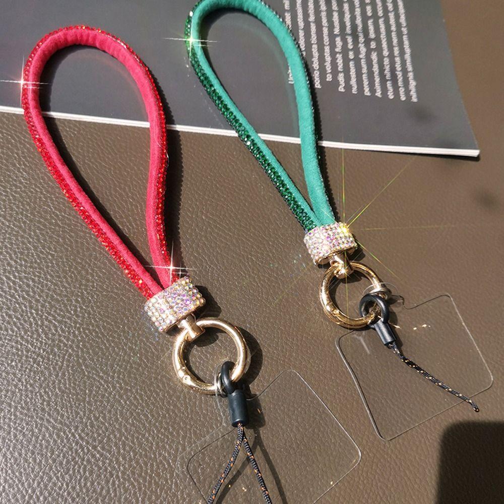 Блестящий бриллиантовый кристалл, шнурок-брелок против потери, подвесной шнур, ремешки на запястье, аксессуары для телефона