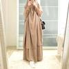 PLUS SIZE Women Muslim Dresses Solid Color Headgear Mosque Bat Sleeve Loose Robes Cardigan Ramadan