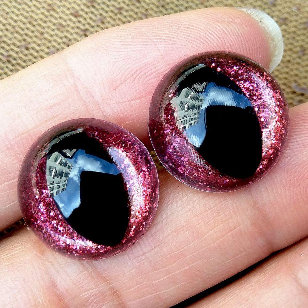 20pcs/set 18mm Safety Glitter Eyes Crafts with Golden Onion Gasket Puppet Colored Eyes Accessories