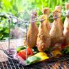 Chicken Leg Wing Grill Rack Multi Slots Barbecue Poultry Chicken Leg Roaster Foldable Stainless Steel Roaster Stand