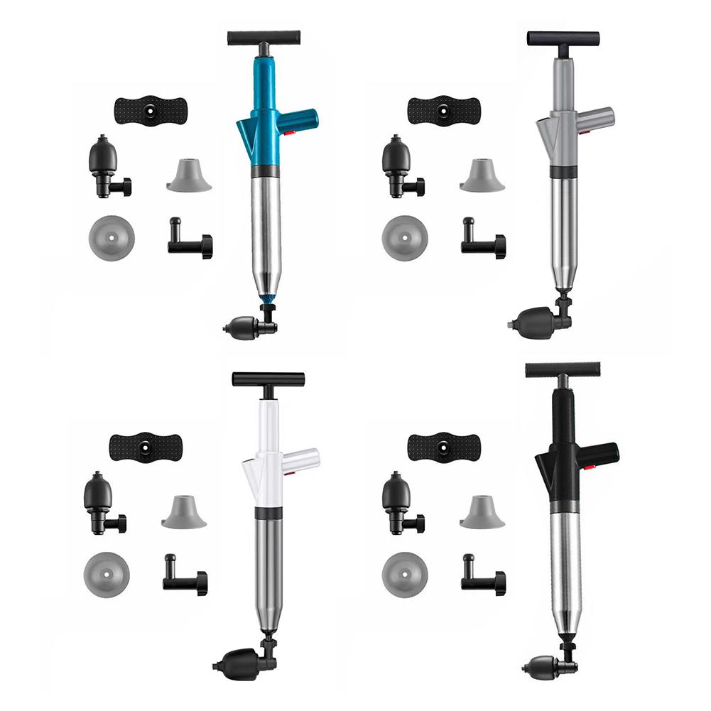 Air Power Drain Blaster Tools Stainless Steel Clog Remover Universal High-pressure Accessories for Bathroom Shower Bathtub