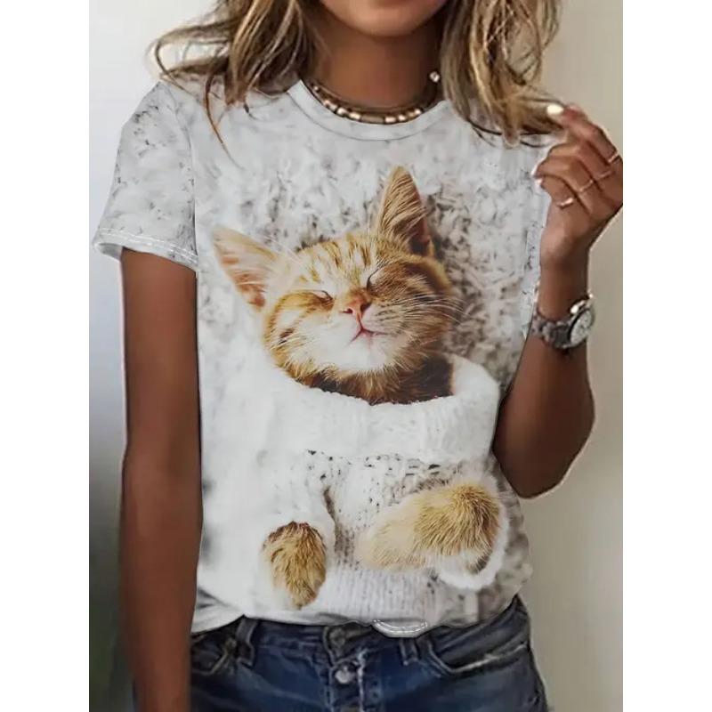 Women's Short Sleeve Round Neck T Shirt Tees Harajuku Y2K Tops Female Clothing