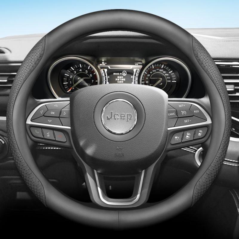 for Jeep Compass Avenger Wagoneer L Series III 4X4 Grand Wagoneer Car Steering Wheel Cover Leather Non-slip Auto Accessories rf1