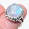 Подарочное кольцо из стерлингового серебра 925 пробы с натуральным радужным лунным камнем S.7 O7W77