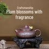 Handmade Yixing Zisha Teapot by Famous Artist - Original Ore Bronze Mud with Plum Shadow Design, Perfect for Kung Fu Tea Sets