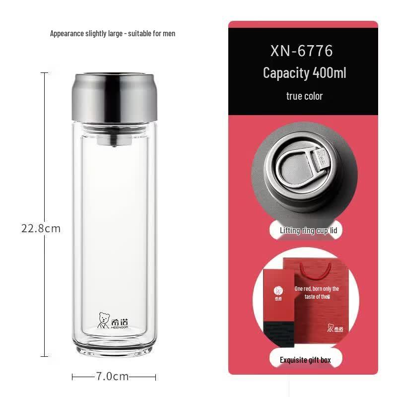 Heenoor Portable Double Wall Glass Tumbler