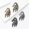 Retro Horse Head Brooch Rhinestone Horse Lapel Pin Vintage Style Alloy Horse Brooch Pin Outfit Accessory for Men Women Coat Shirt Hat
