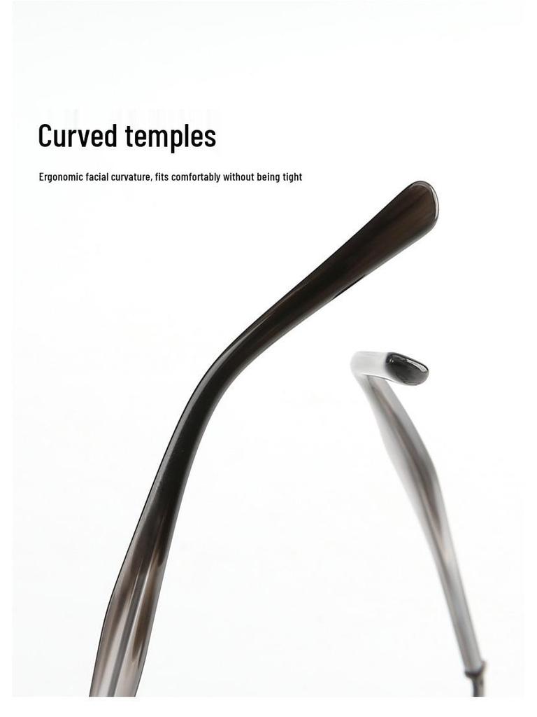 Мужская ретро оправа для очков из чистого титана 160 мм для широких лиц - Совместима с рецептурными линзами