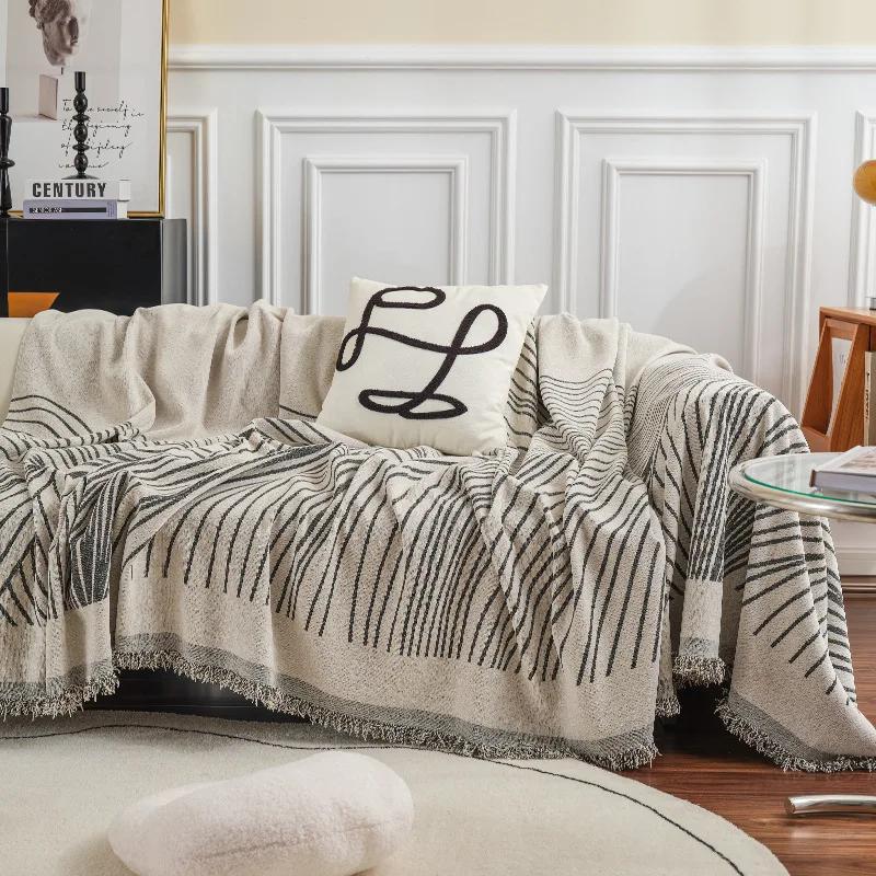 Home Camping Blanket Tapestry Bedspread Nordic Home Decor Leisure Sofa Cover Tassel Line Blanket Wild Tent Ornament Blanket