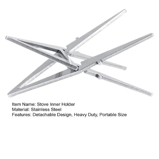 Внутренний держатель для уличной печи, портативный съемный, прочный, из нержавеющей стали, походный чайник для воды, подставка с четырьмя угловыми опорами