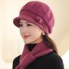 Шапка для матери среднего возраста, женская зимняя бархатная теплая шерстяная шапка для пожилых людей среднего возраста, бабушки, бабушки, хлопковая шапка, шарф для пожилых людей