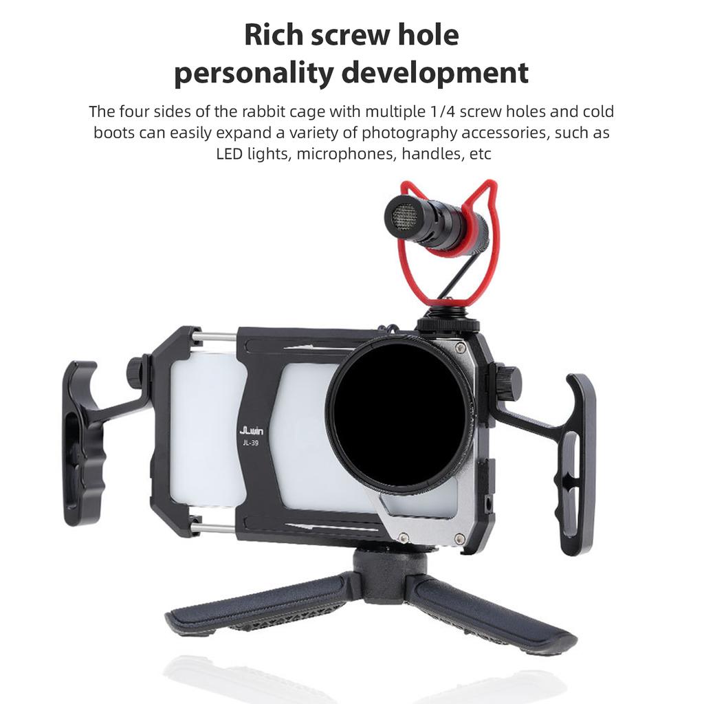 Универсальный комплект для видеосъемки смартфона с двумя ручками, металлическая клетка для телефона, портативное видео для телефона