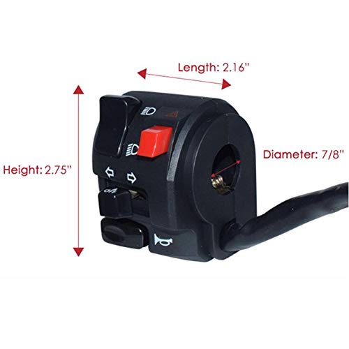 7/8" 22 мм руль мотоцикла левый переключатель клаксона дальний свет ближний свет указатель поворота фара