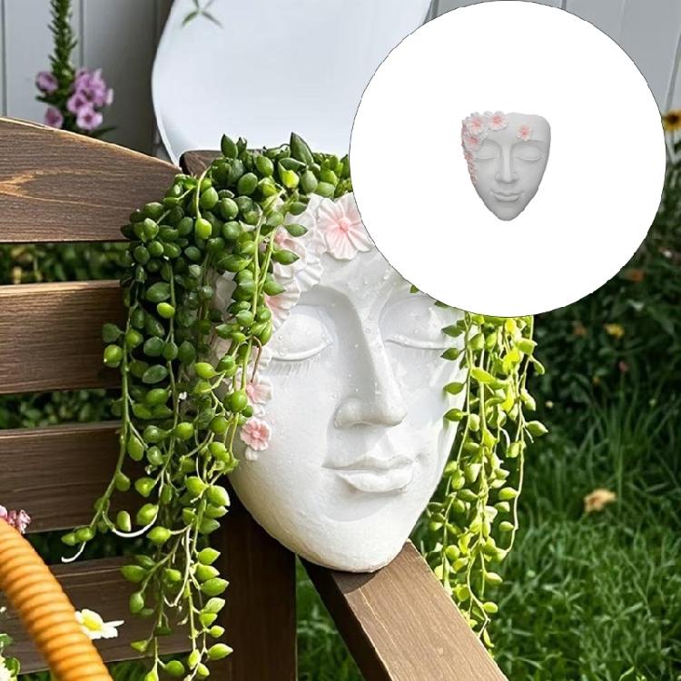 Artistic Face Shape Wall Planter Retros Human Profile Flowerpots Creative Plant Pot for Wall Decoration Balcony