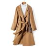 Women's Autumn and Winter Temperament In The Long Section Knee Coat Solid Color Temperament Tweed Jacket