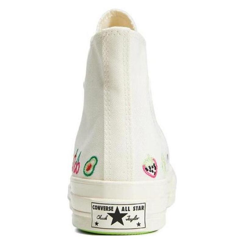 Converse Chuck 70 Фруктовая вышивка Банан Кружевная пряжка Высокие парусиновые унисекс Белый