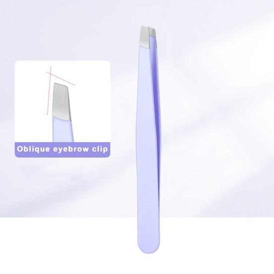 4 шт., пинцет для бровей из нержавеющей стали с чехлом из искусственной кожи, плоский косой кончик, прецизионный пинцет для лица, бровей, волос в носу, женский инструмент для макияжа