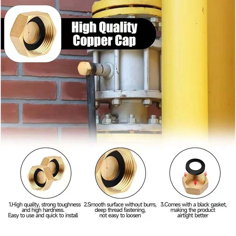 New 3/4" Garden Hose End Caps Brass With Washers Internal Thread Plug Cap Cap Plug