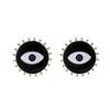 Devil's Eye Drip Oil Alloy Earrings: Trendsetting European & American Street Style