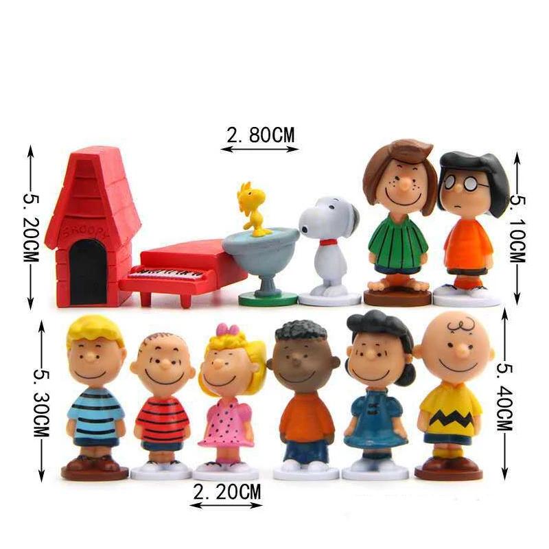 Продажа Японский Мультфильм Peanuts Снупи Чарли Салли Вудсток Мини Фигурка Модель Игрушки Миниатюрные Люди для Торта Коллекция Реквизит