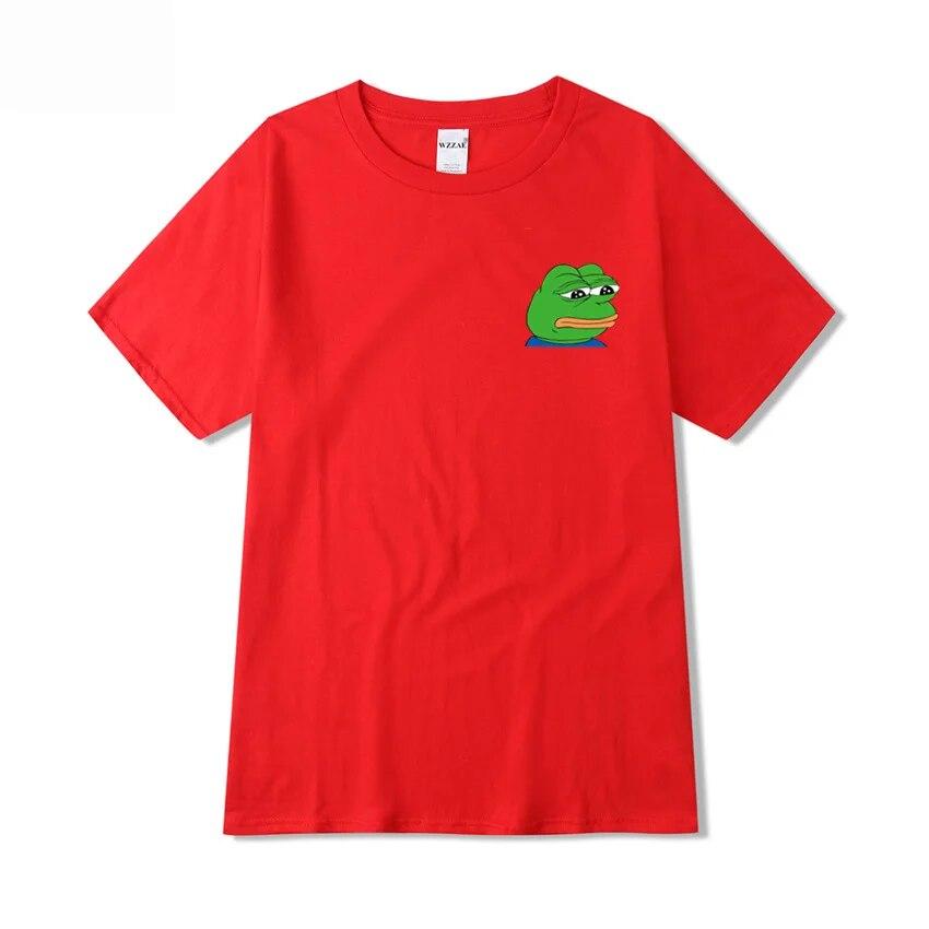 Летняя футболка унисекс Sad Frog Unisex Clothing Печатные забавные футболки Повседневные топы с короткими рукавами Хлопковая футболка для унисекс Свободная футболка