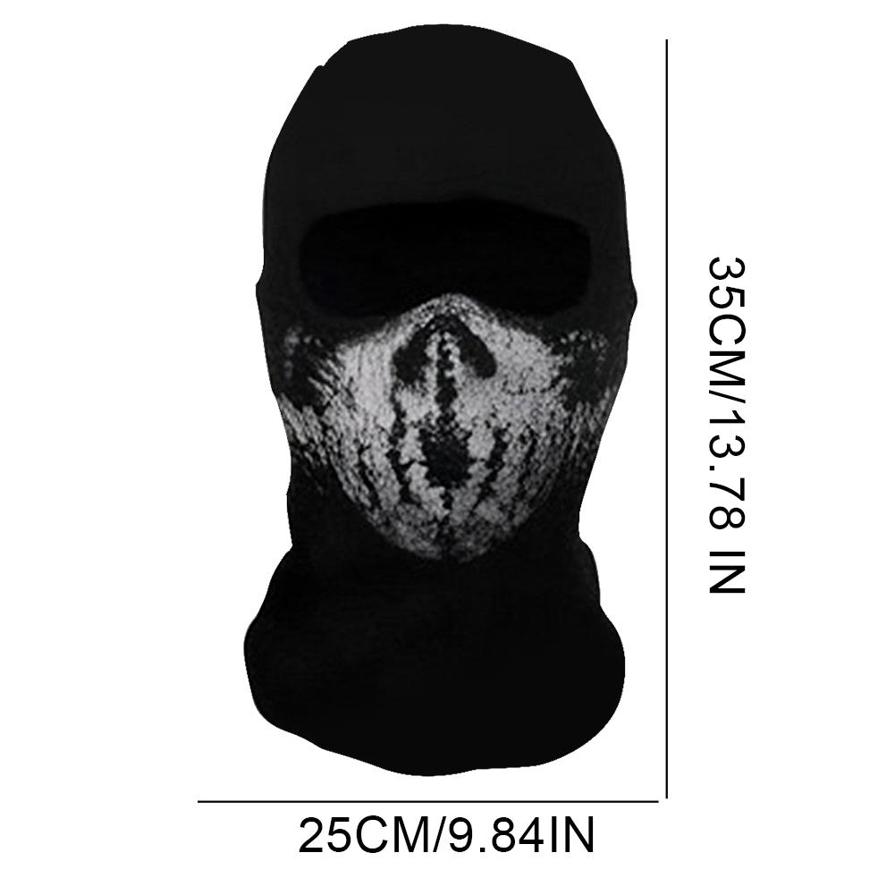 Хэллоуин Маска Привидения на Все Лицо Череп Страшное Привидение Скелет Мотоциклетная Велосипедная Маска-Балаклава для Хэллоуина Косплея Хэллоуин