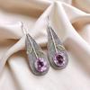 Натуральный камень морганит, серебро 925 пробы, ювелирные изделия ручной работы, серьги 2,00" EE-72-10