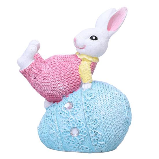 Украшения в виде пасхальных кроликов, милые расписанные вручную фигурки кроликов из смолы, переносные украшения для пасхальных яиц, Пасха