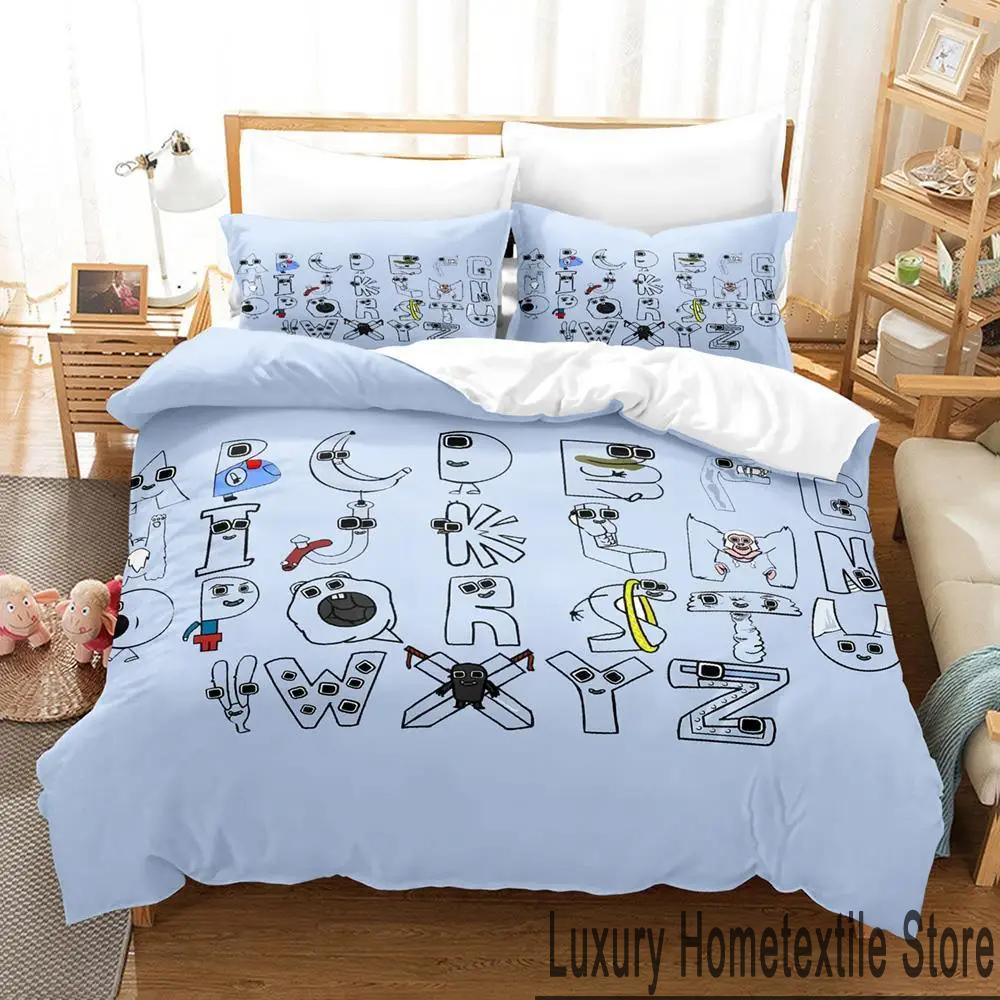 3D Принт Мультяшный Алфавит Лор от А до Я Постельный Комплект Мальчики Девочки Полуторный Двуспальный Кингсайз Пододеяльник Наволочка Кровать Мальчики Взрослый