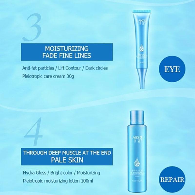 Set Moisturizing Skin Care Kit Face Cleanser+Emulsion+Eye Cream Sleep Mask Sets Cosmetics Skin