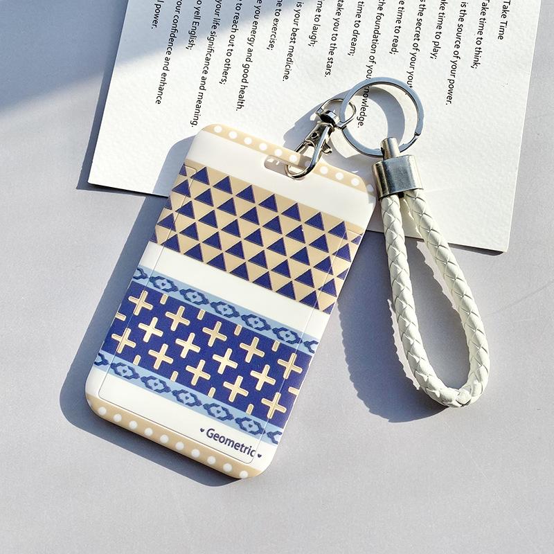 Чехол с мультяшным принтом, идентификационная бирка, чехол для рабочей карты с эластичным ремешком на запястье, держатель для бейджа, чехол для деловой карты доступа