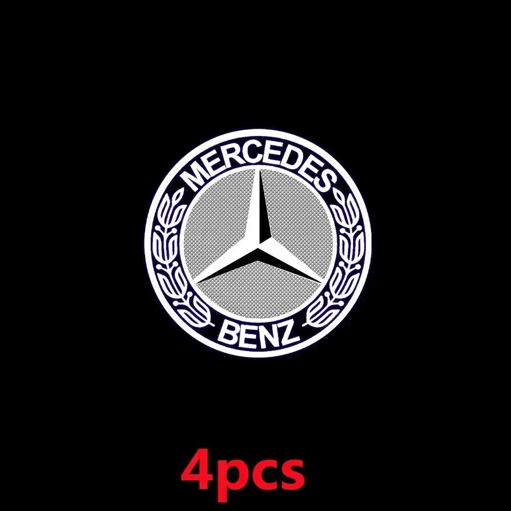 DJR5 New For Mercedes Benz 4Pcs Car Door Courtesy Light HD Welcome Lamp For Mercedes Benz Coupe C180 C63 W204 W205 X164 GLC W205 GLE