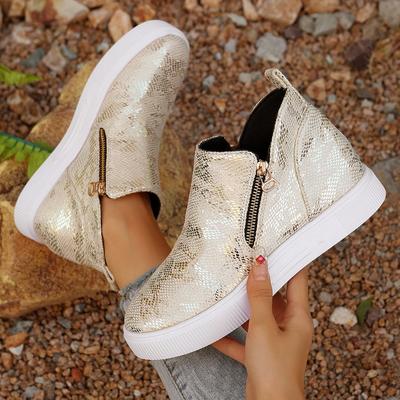 Модная осенняя новинка, туфли-балетки на платформе с круглым носком и боковой молнией, нескользящие, износостойкие, с внутренней танкеткой, одинарные