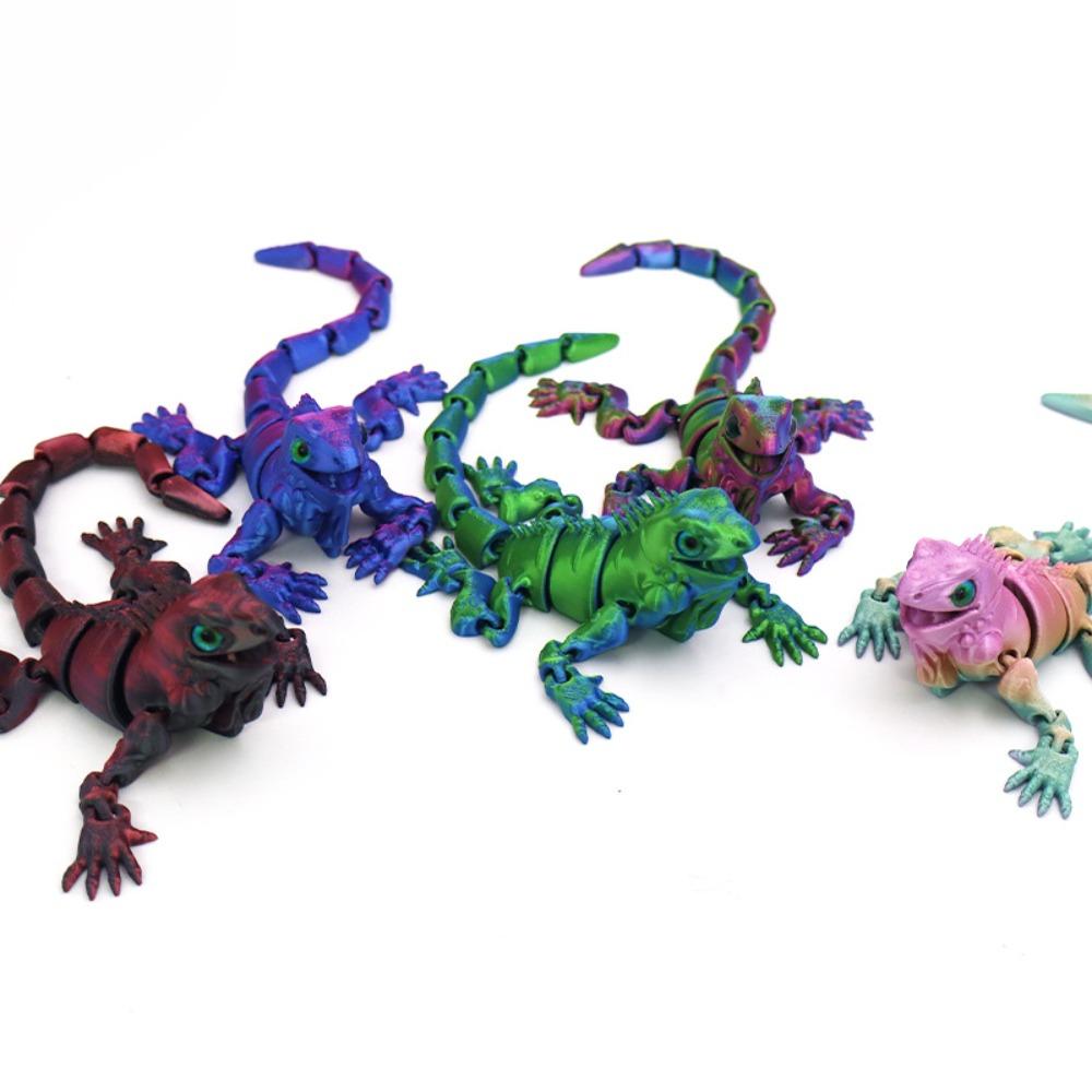 3D-печатная игуана, ручная работа, модель животного с подвижными суставами, креативная фигурка, украшение, подарок для декора дома и рабочего стола