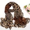 1pc Boho Chic Leopard Print Scarf for Women Warm, Breathable 100% Polyester Inelastic Chiffon Shawl for Going Out, Travel, Beach