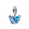 925 Silver Plated Blue Butterfly Charm Bead for DIY Jewelry Making Fit  Bracelet Women Fashion Pendant