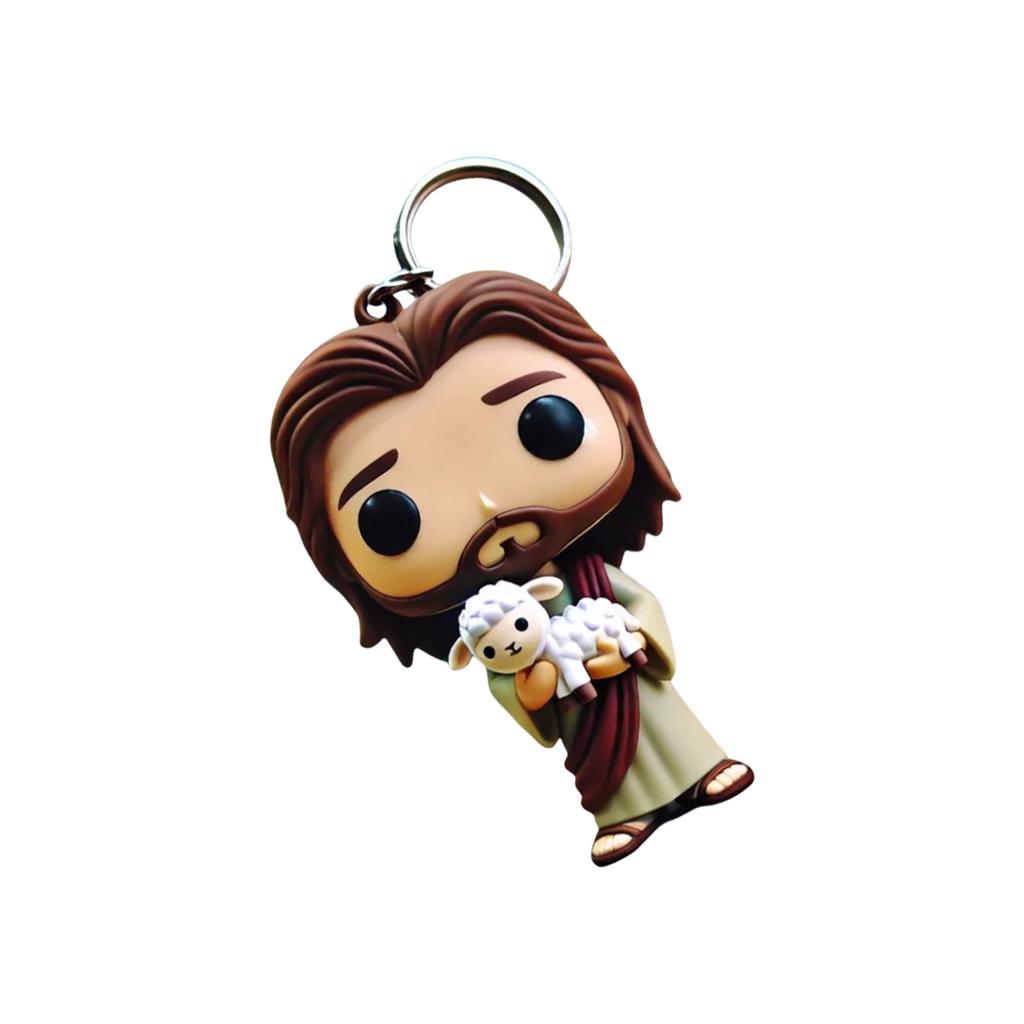 Портативный брелок с фигуркой Иисуса Акриловый изысканный брелок Иисуса для ключей, сумок и декора автомобиля Религиозный подарок для верующих