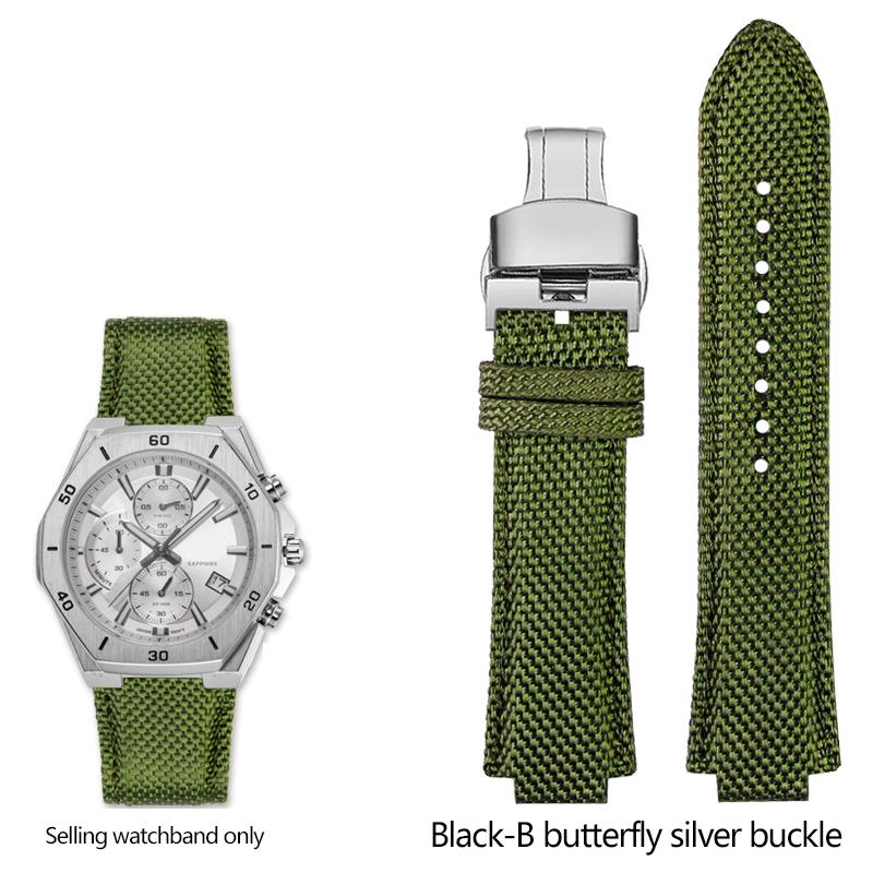 ONENew Нейлоновый холщовый ремешок для часов с кожаным дном для серии Casio Edifice GST-B400 EFB-680 ECB-10D Ремешок для часов Силиконовый ремешок БраслетMN