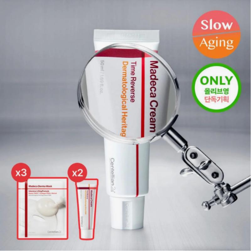 CENTELLIAN24 Крем Мадека Time Reverse 50 мл + 2 x 15 мл + 3 тканевые маски Derma