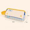 Simple Plaid Style Pencil Case Large Capacity Stationery Organizer Handheld Pen Bag  Gifts