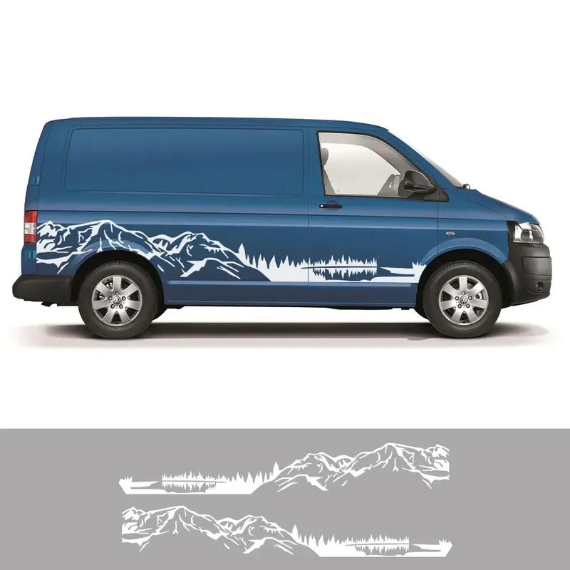 Car Stickers For Volkswagen VW Caravelle Multivan California Transporter T3 T4 T5 T6 Camper Van Mountain Vinyl Decal Sticker