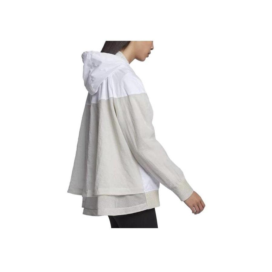 Nike Nsw Windrunner Jacket Novelty Color Block Casual Zip Hooded Long Sleeve Windbreaker Women Jackets White 886269-100