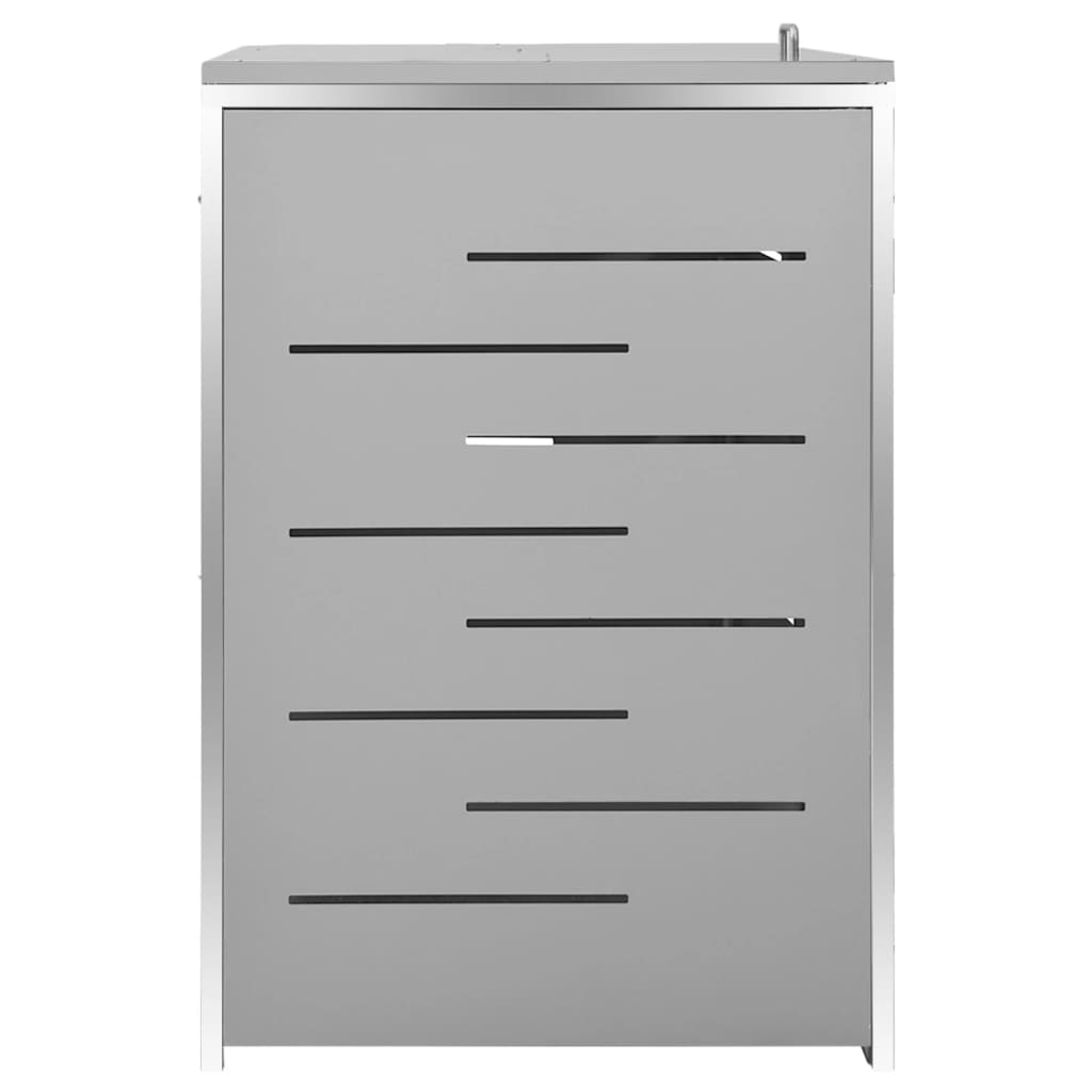 Vidaxl Osłona Na 4 Kosze Na Śmieci, 276,5X77,5X112,5 Cm, Stalowa