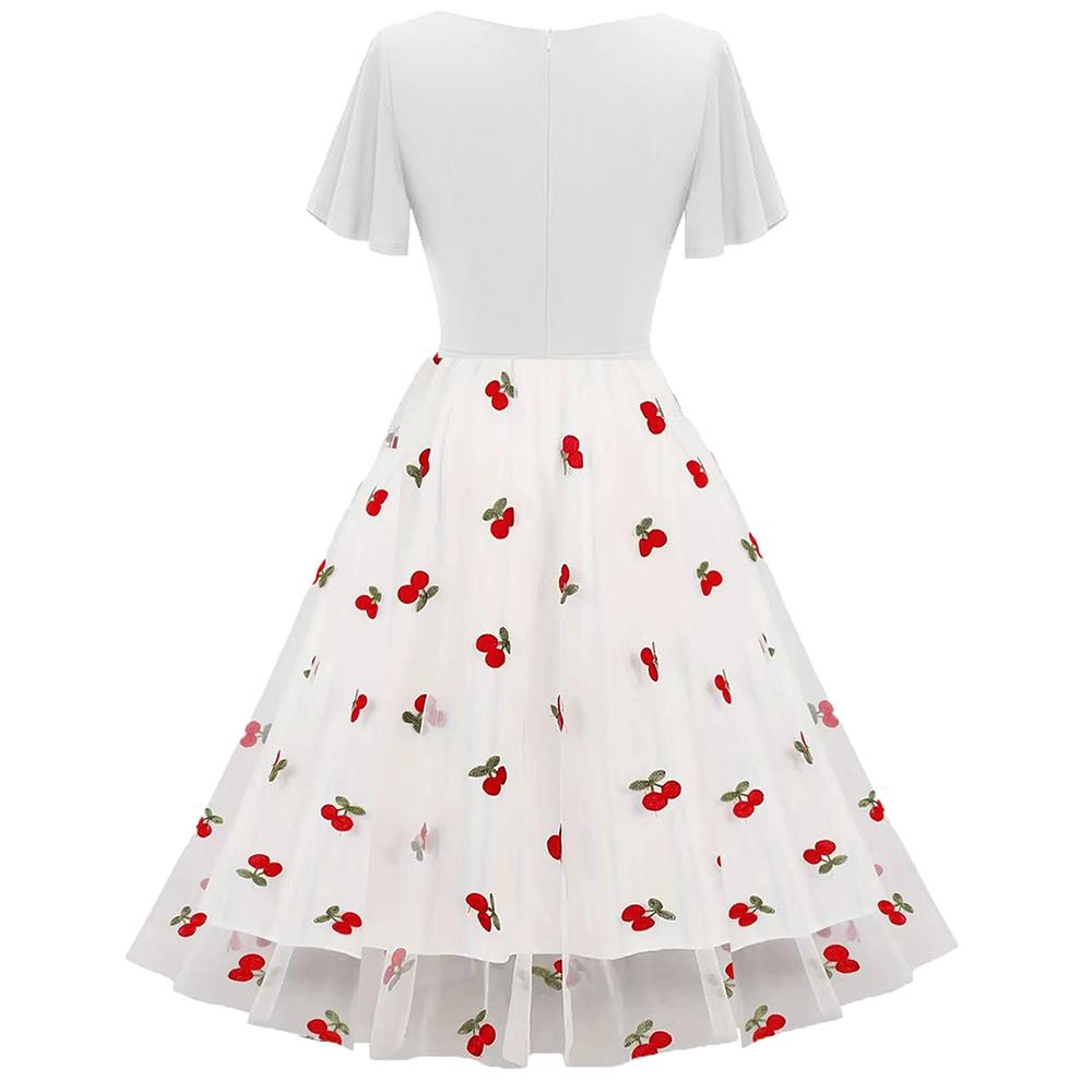 Женские солнцезащитные платья, сетчатое пушистое платье-миди с вышивкой в стиле ретро, дворцовый стиль, повседневная верхняя одежда для праздника и вечеринки