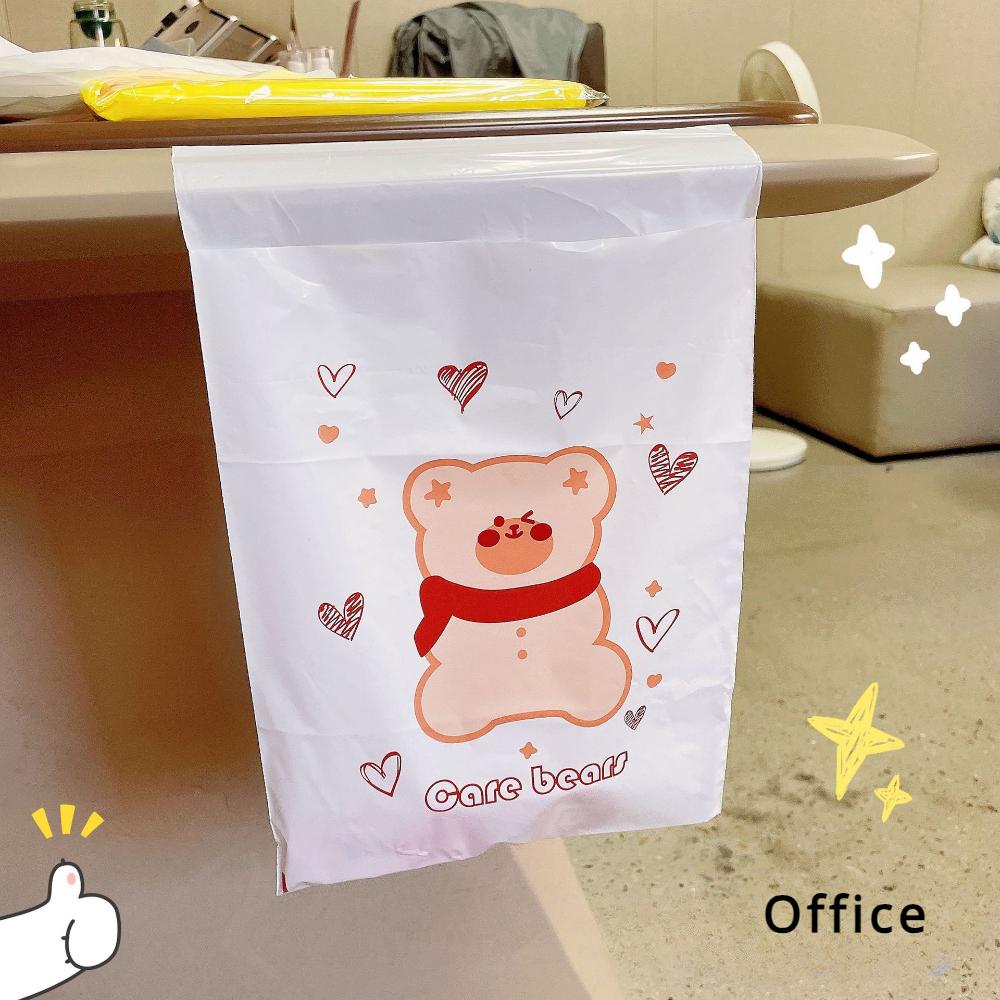 Cartoon  Garbage Bag Office  Desk Trash Storage Bag Stick-on Non-marking Disposable Cleaning Bag