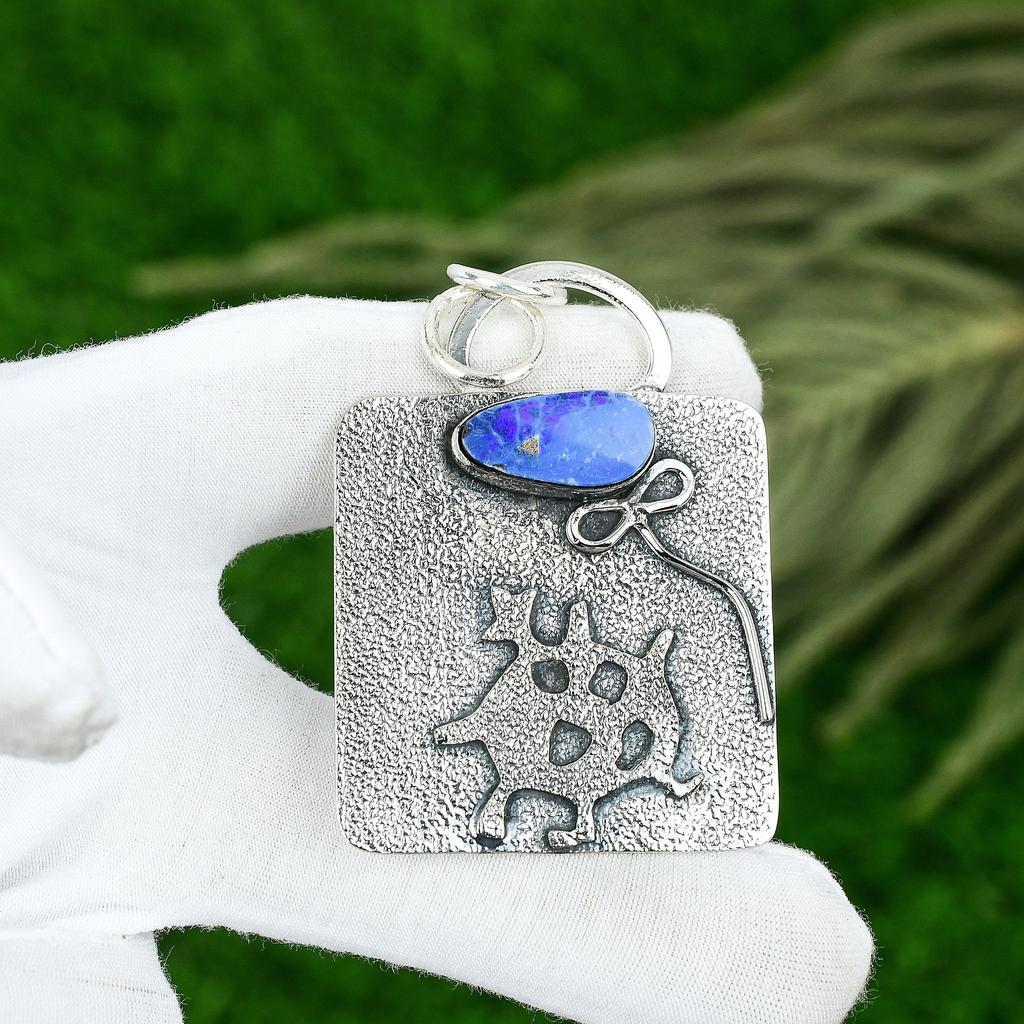 Sisters Day Sale Natural Sodalite Daughter Third Eye Chakra Pendant 925 Silver
